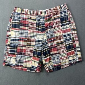 Brooks Brothers Shorts Mens 40 Patchwork Chinos Madras Plaid India Golf Preppy